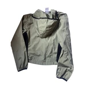 Moving Comfort Lightweight Hood Windbreaker Jacket M/M Olive Green Black Accents